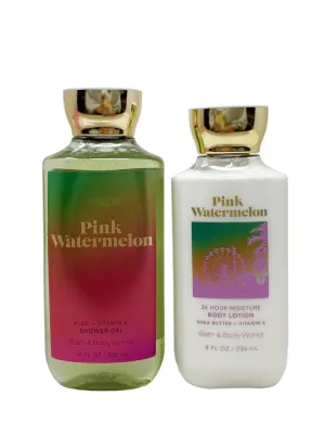 Bath and Body Work Pink Watermelon - Duo Gift Set - Shower Gel and Body Lotion