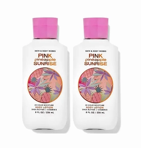 Bath and Body Works Super Smooth Body Lotion Sets Gift For Women 8 Oz -2 Pack (Pink Pineapple Sunrise)