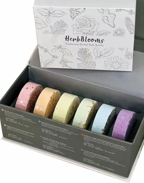 Bath Bombs Birthday Gift Set 6 pcs, Selfcare Gifts, Handmade with Organic & Natural Eastern Herbs Ingredients with Essential Oils, Relaxing Spa Gifts for Women & Men