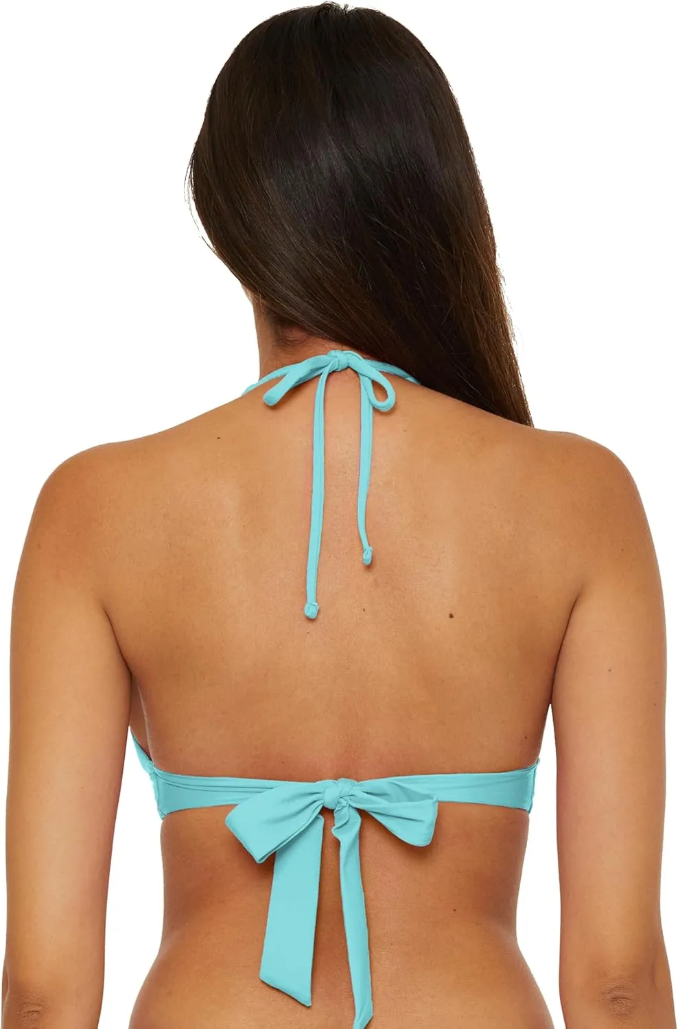 BECCA Women's Marble Canyon Halter Bikini Top, Adjustable, Tie Back, Swimwear Separates