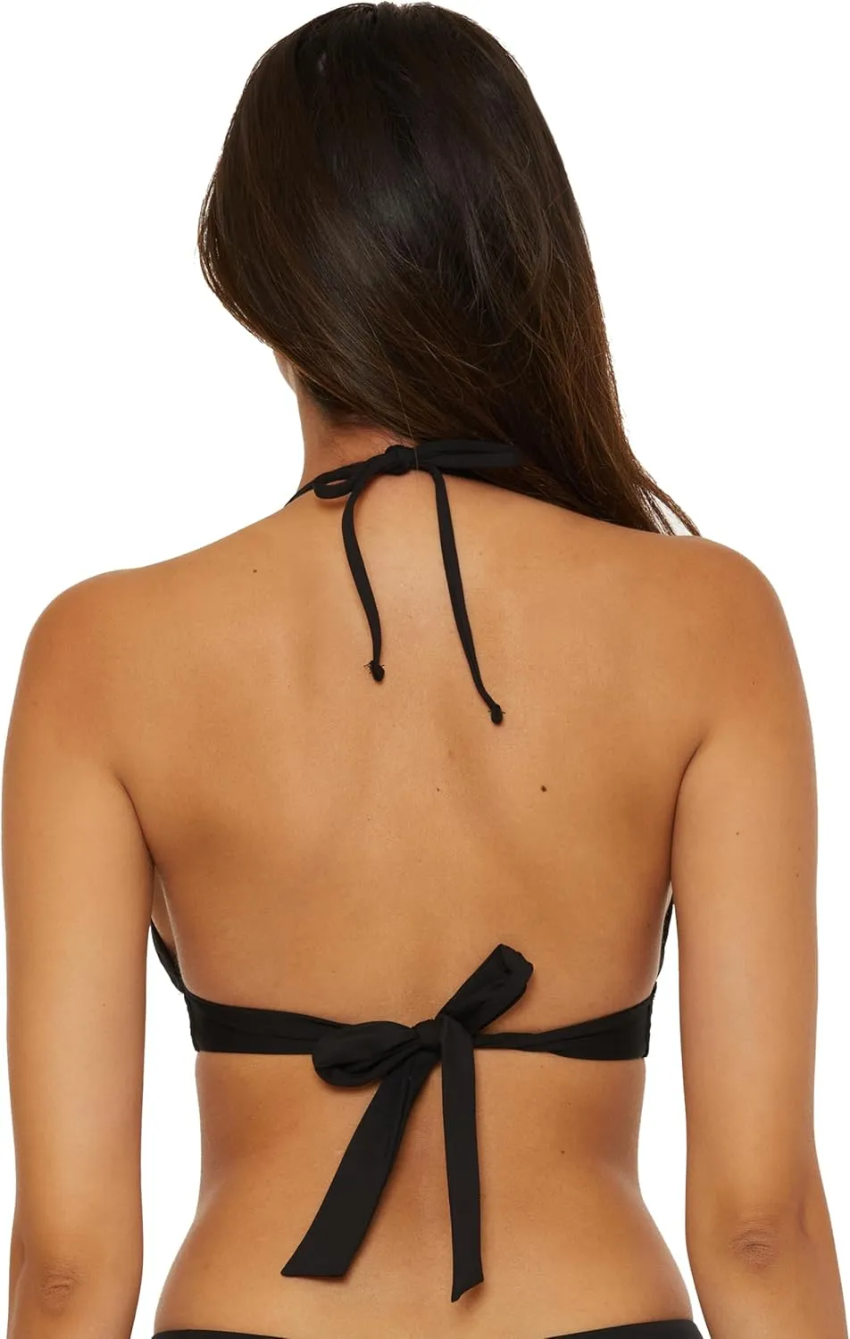 BECCA Women's Marble Canyon Halter Bikini Top, Adjustable, Tie Back, Swimwear Separates