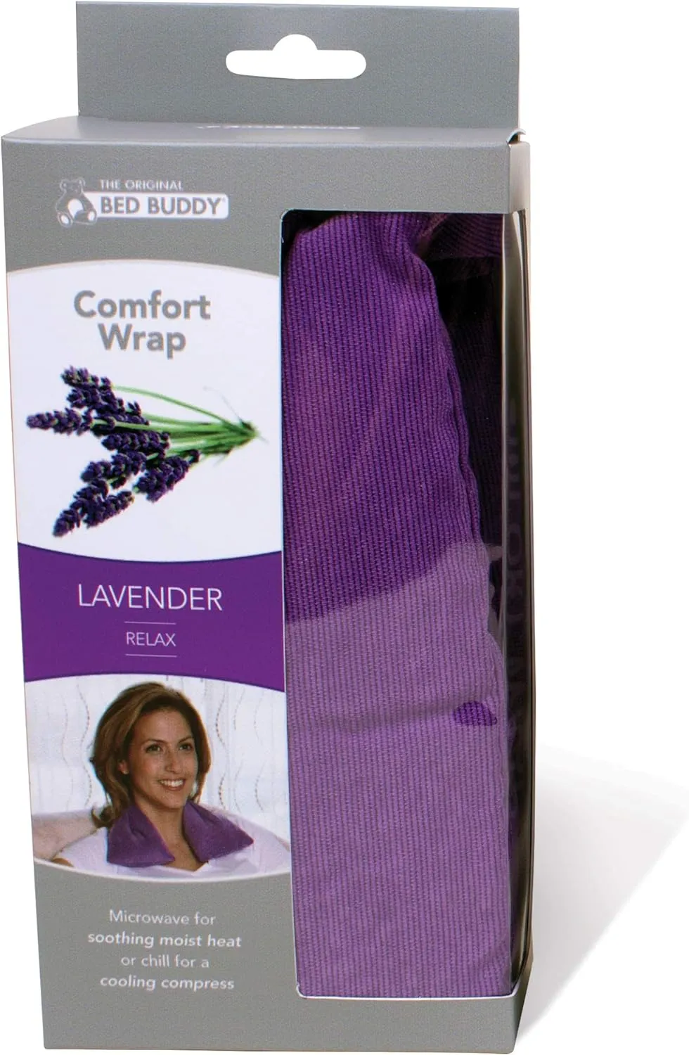 Bed Buddy Heated Aromatherapy Neck Wrap, Lavender Scented - Microwavable Hot & Cold Therapy for Sore Muscles, Stress Relief, and Relaxation - Soft Plush Fabric with Lavender