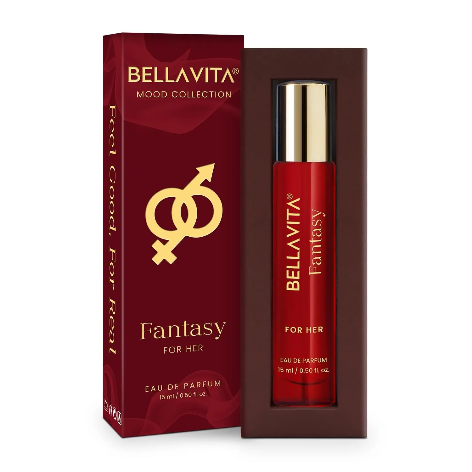 BEL.LAVI.TA Mood Collection Fantasy EDP for Her with Pink Pepper, Jasmine and Patchouli |Premium, Long Lasting Fragrance Perfume for Women, 15ml