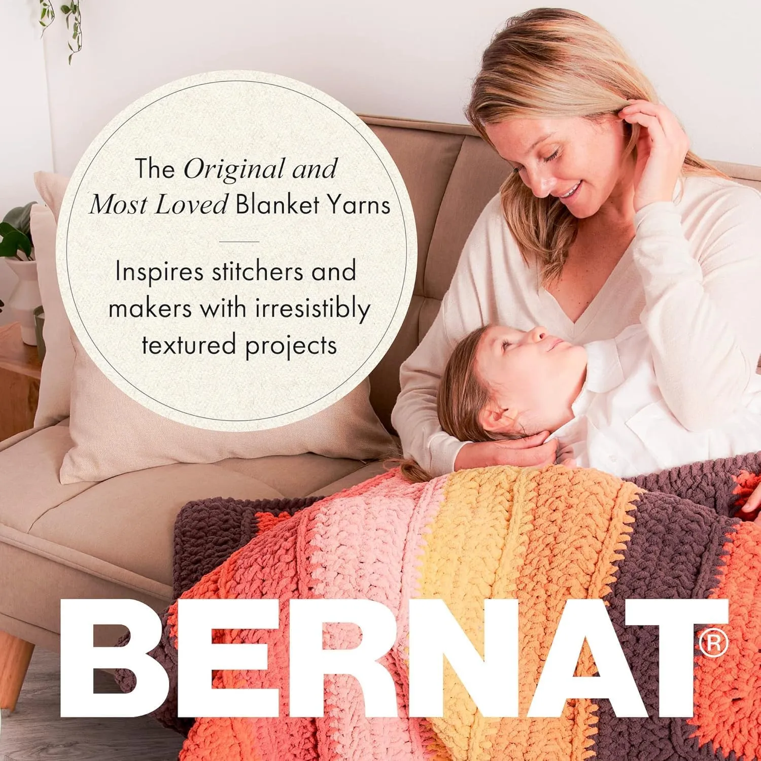 Bernat Blanket Super Bulky Acrylic Yarn - 2 Pack of 300g/10.5oz #6 Chunky Chenille Heavy Weight Yarn for Knitting and Crocheting, Amigurumi, Thick Blankets (Pink Dust, 220 Yards 2-Pack)