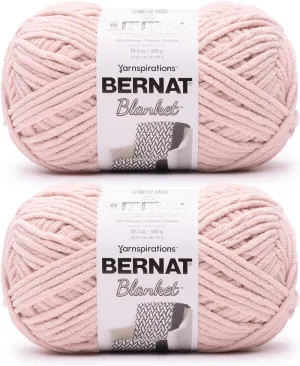Bernat Blanket Super Bulky Acrylic Yarn - 2 Pack of 300g/10.5oz #6 Chunky Chenille Heavy Weight Yarn for Knitting and Crocheting, Amigurumi, Thick Blankets (Pink Dust, 220 Yards 2-Pack)