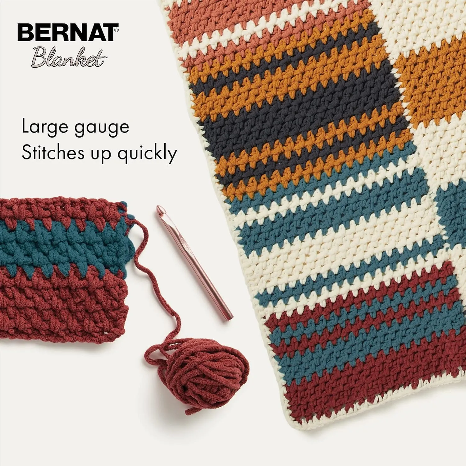 Bernat Blanket Super Bulky Acrylic Yarn - 2 Pack of 300g/10.5oz #6 Chunky Chenille Heavy Weight Yarn for Knitting and Crocheting, Amigurumi, Thick Blankets (Pink Dust, 220 Yards 2-Pack)