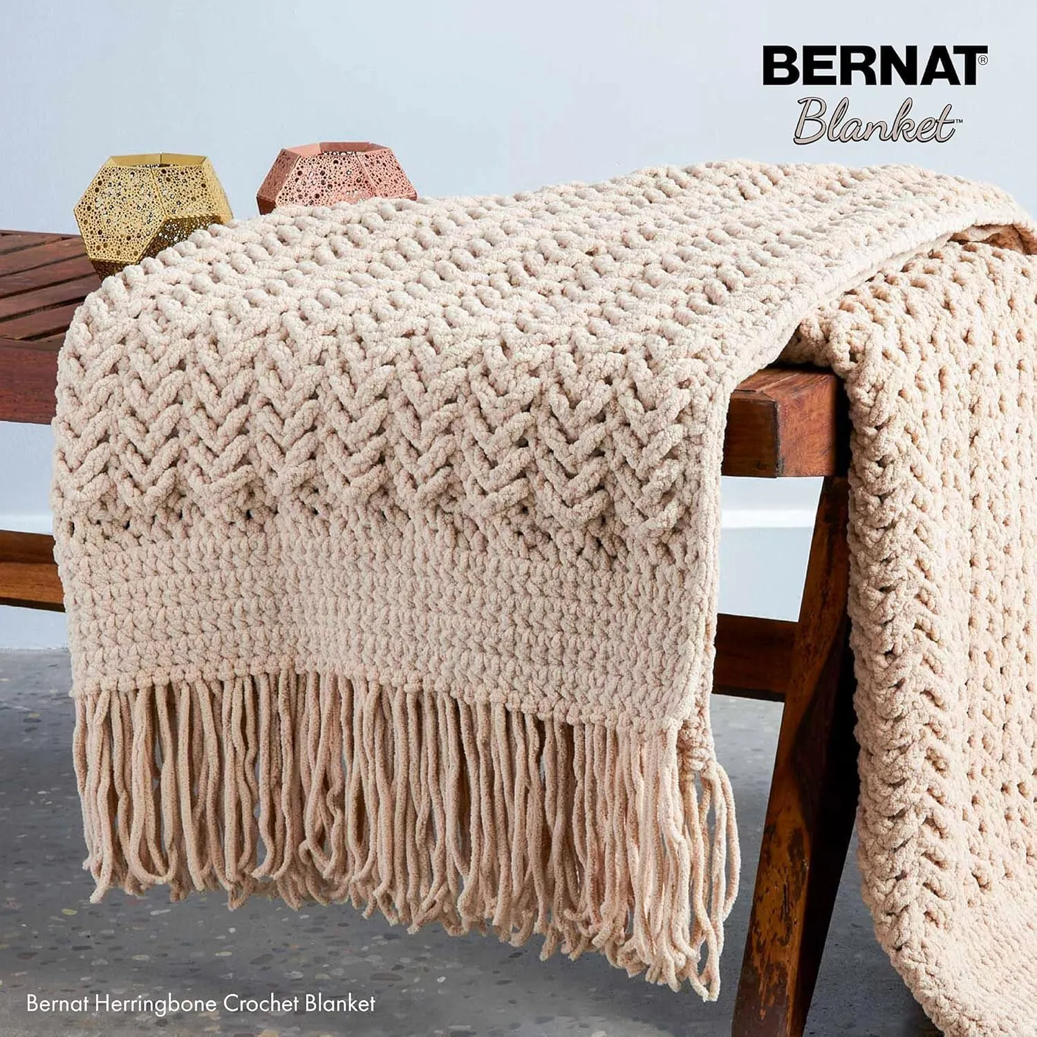 Bernat Blanket Super Bulky Acrylic Yarn - 2 Pack of 300g/10.5oz #6 Chunky Chenille Heavy Weight Yarn for Knitting and Crocheting, Amigurumi, Thick Blankets (Pink Dust, 220 Yards 2-Pack)