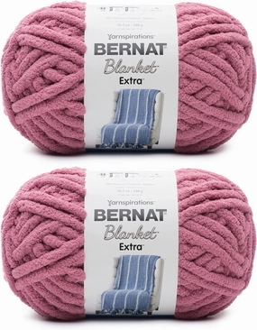 Bernat Blanket Extra Burnt Rose Yarn - 2 Pack of 300g/10.5oz - Polyester - 7 Jumbo - 97 Yards - Knitting/Crochet