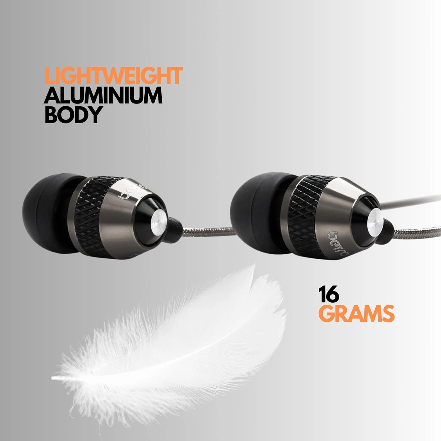 Betron B25 Earphones, Noise Isolating in-Ear Wired Headphones with Strong Bass, Tangle-Free Cord, Lightweight, Carry Case and Soft Earbud Tips (Black)
