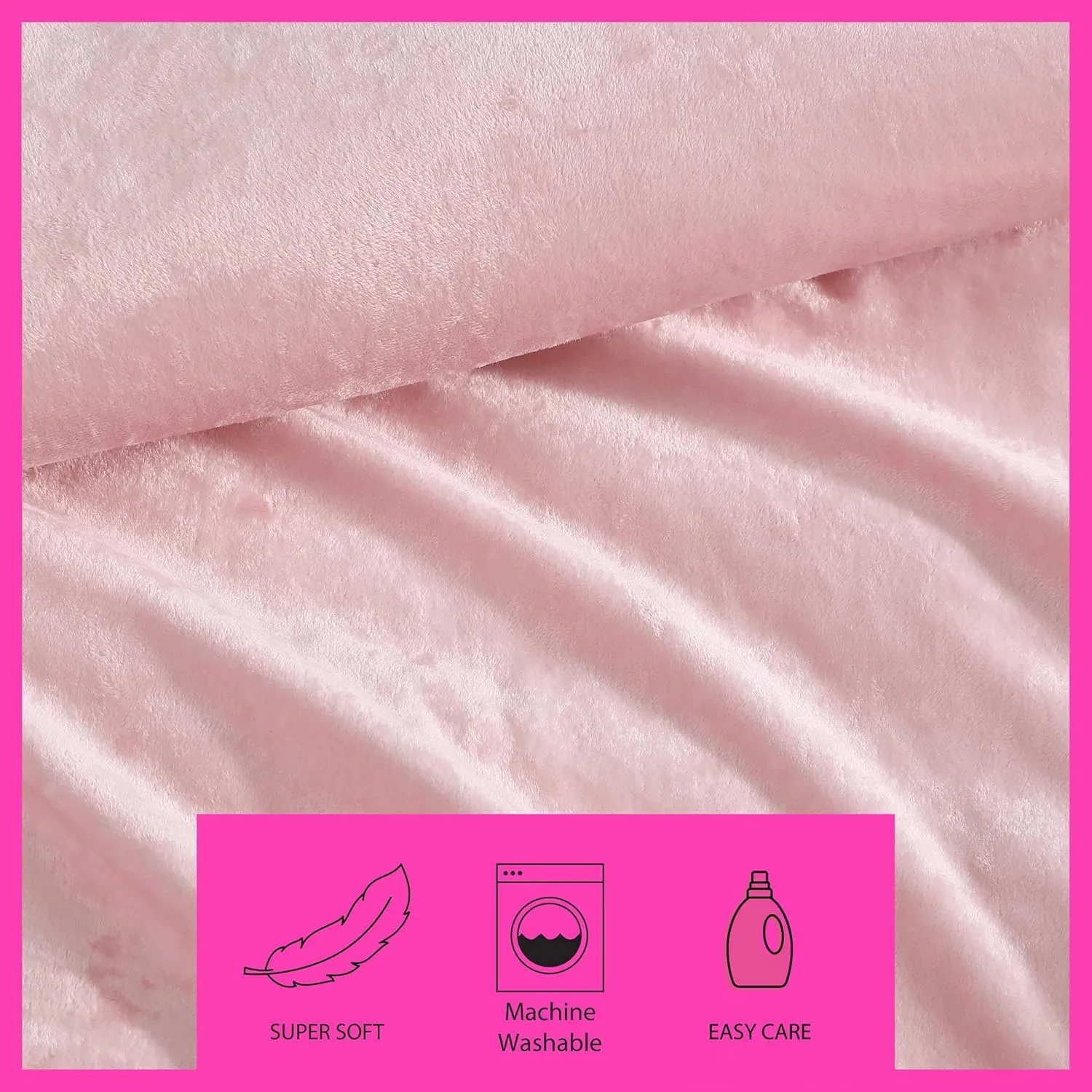 Betsey Johnson - Comforter Set, Luxuriously Soft Bedding with Matching Shams, Chic Bedding Set, Oeko-Tex Certified (Velvet Solid Pink, Full/Queen)