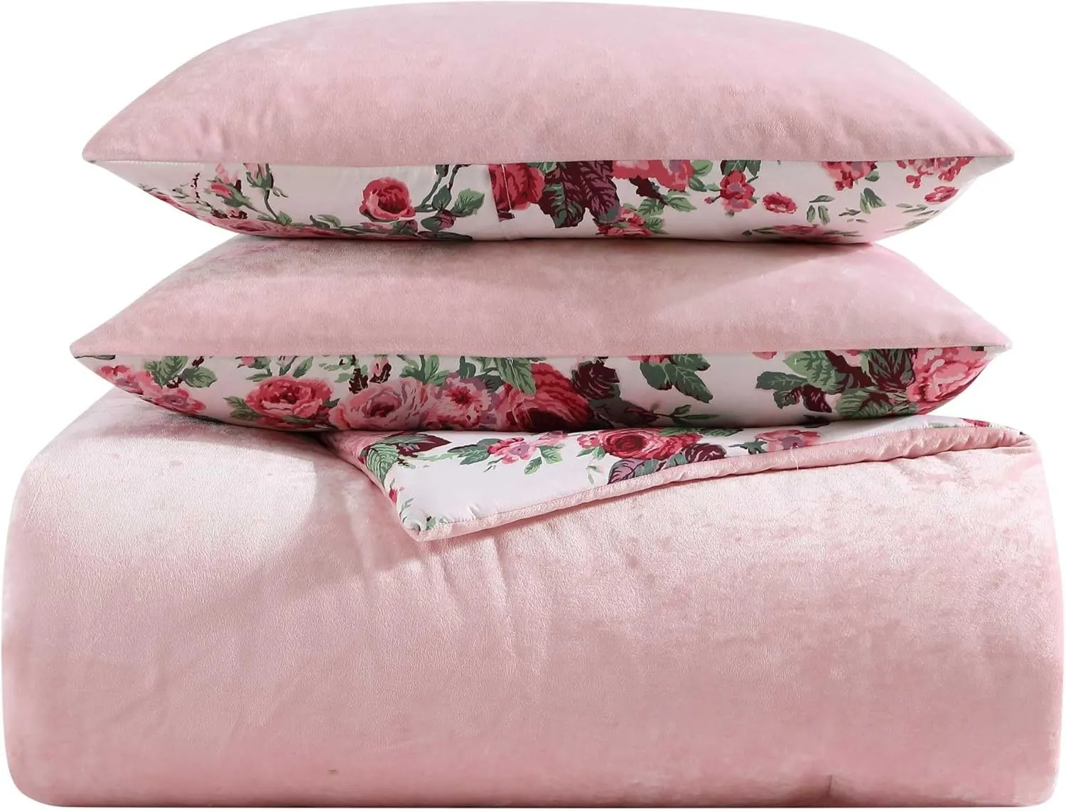 Betsey Johnson - Comforter Set, Luxuriously Soft Bedding with Matching Shams, Chic Bedding Set, Oeko-Tex Certified (Velvet Solid Pink, Full/Queen)