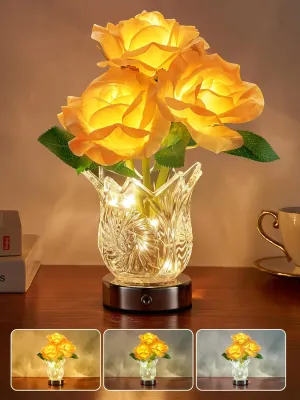 Birthday Gifts for Women, Rose Flower Lamp, Dimmable & 3 Colors & Touch & Rechargeable Cordless Lamp, Forever Flowers Preserved Flowers Rose Lamp for Bedroom,Dinner,Bar,Table, Gifts for Mom/Teen Girls