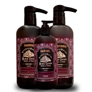 Black Canyon Lilac Bloom Scented Argan Oil Hair Shampoo, Conditioner and Hair Gel Set