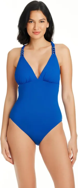 Bleu Rod Beattie Women's Standard Ring Master Drape Over-The-Shoulder One-Piece