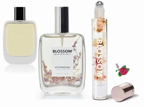 Blossom Roll on Rollerball Perfume Oil with Natural Ingredients, Essential Oils & Eau De Parfum Plant Based Perfume Spray, Infused with Real Flowers, 2 Pack Bundle, Patchouli Rose/Afleurdesiac