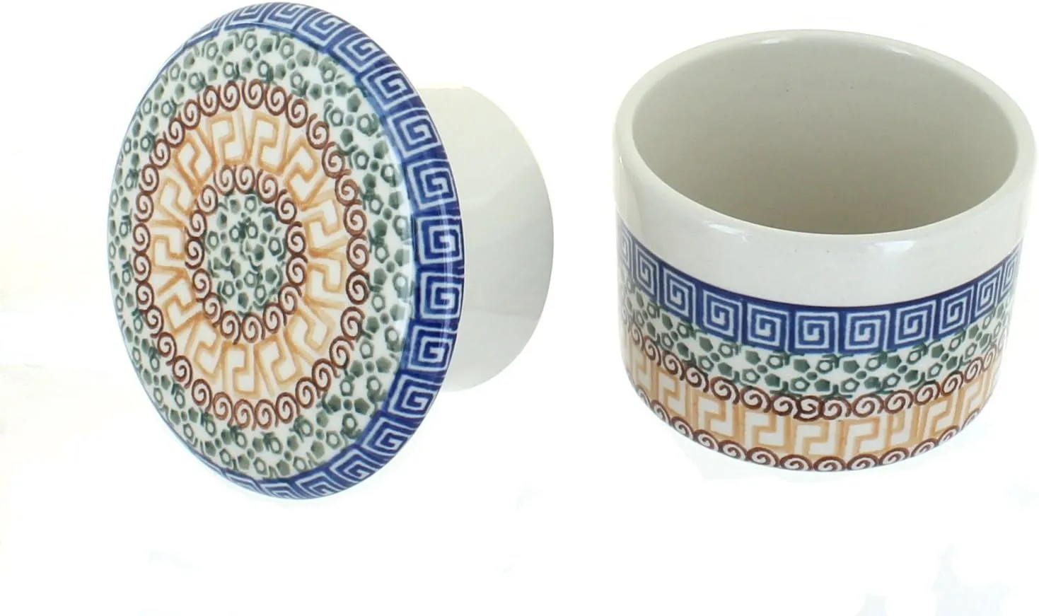 Blue Rose Polish Pottery Athena French Butter Dish