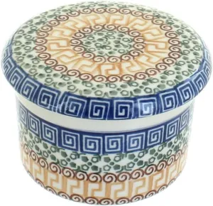 Blue Rose Polish Pottery Athena French Butter Dish