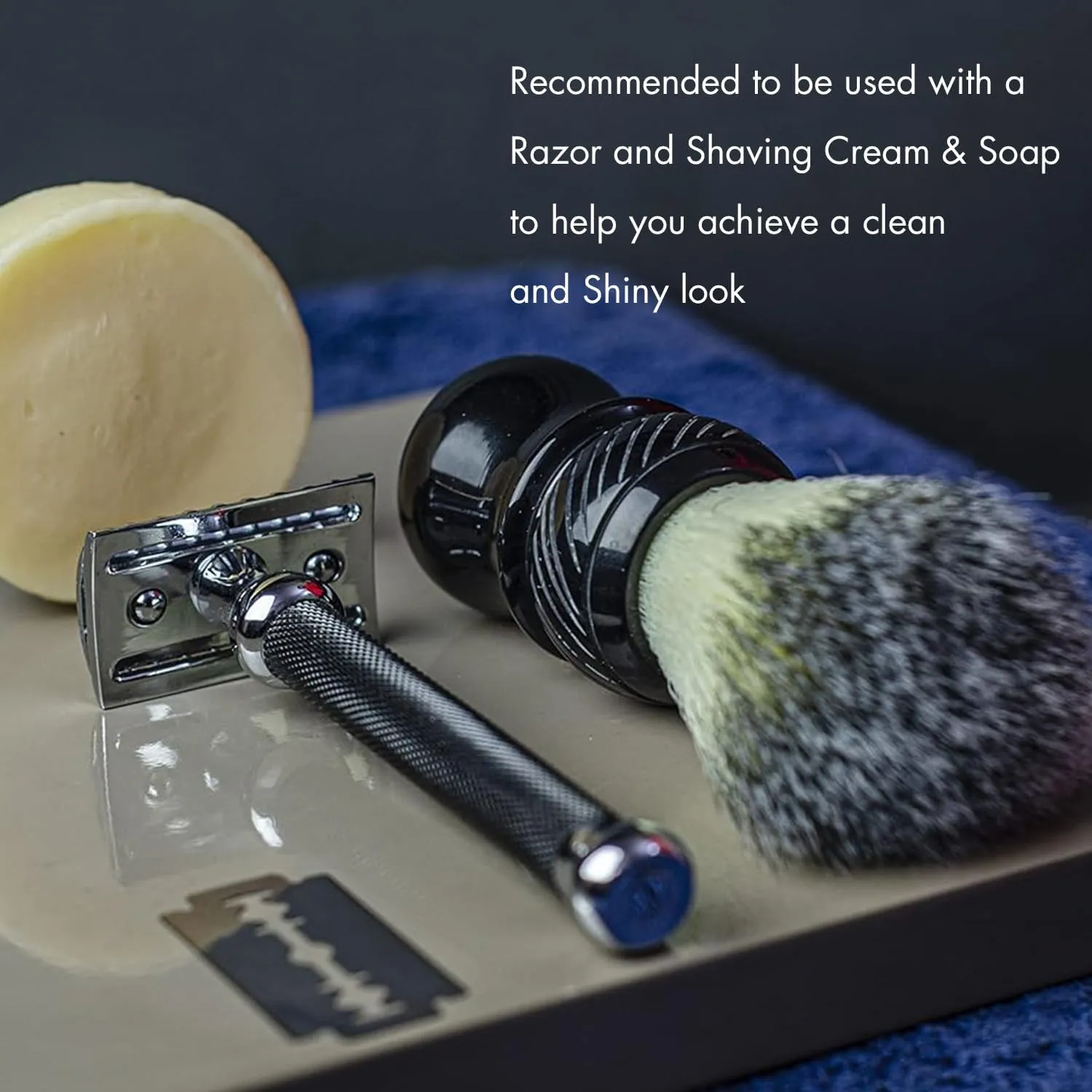 Boar Shaving Brush for Men | Black Tuxedo Handle, 24mm Knot | Classic Wet Shaving Brush for Rich Lather | Gentlemen’s Grooming Tool | Traditional Shaving Routine Accessory