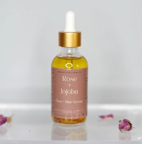 Bodacious Kraft's Rose and Jojoba Facial Oil, 2 Fl Oz, Non-Comedogenic Serum for All Skin Types