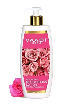 Body Moisturizer - Pink Rose Moisturising Lotion With Goat Milk Extract - Dry Skin Moisturizer - Suitable For All Skin Types - 12 Ounces (350 Millileter) -