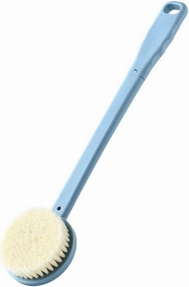 Body Brush Long Handle Bath Brush Soft Hair Body Scrub Exfoliating Back Brush Massage Brush Body Wash Shower Brush Bath Accessories 2 in 1 (Size : Blue)