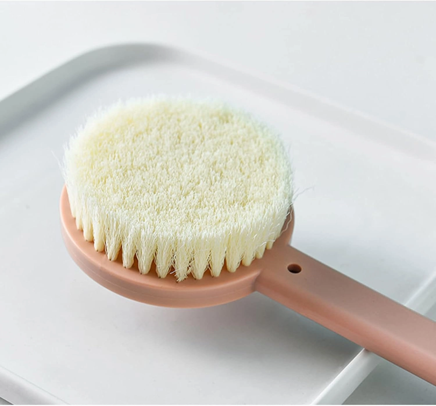 Body Brush Long Handle Bath Brush Soft Hair Body Scrub Exfoliating Back Brush Massage Brush Body Wash Shower Brush Bath Accessories 2 in 1 (Size : Blue)