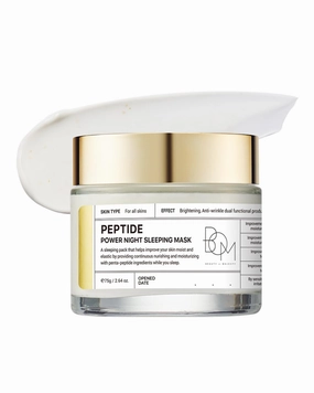 BOM COSMETICS Peptide Power Night Sleeping Mask 2.64 Fl Oz, High-Density Hydrating Overnight Facial Mask with Penta-Peptides and 99% Pure Gold for Skin Elasticity, Smooth Skin Texture, Korean Skincare