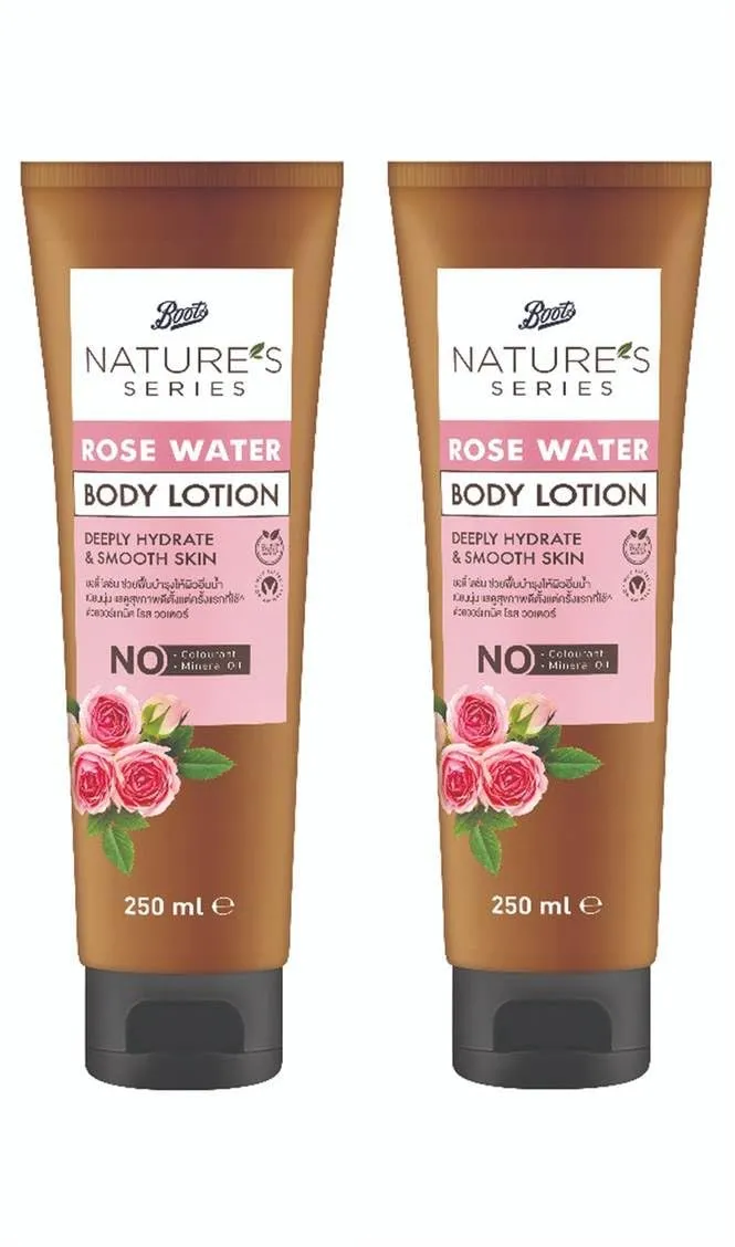 Boots Nature'S Series Rose Water Body Lotion 8.45 Fl Oz. (2)
