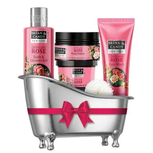 Bry;an & Candy Delicate Rose Tub Kit Gift Set For Women, Luxurious Spa Experience at home, |100% Vegan, Skin-Friendly pH 5.5, SLS & Paraben Free