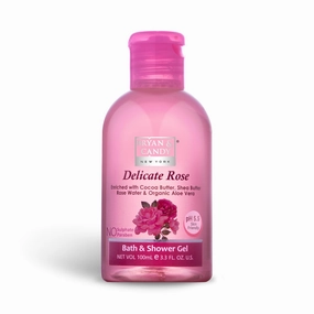 Bryan & Candy Delicate Rose Bath And Shower Gel Enriched With Cocoa Butter, Shea Butter, Rose Water, Organic Aloe Vera, Skin Friendly Ph 5.5, All Skin Types (100Ml)