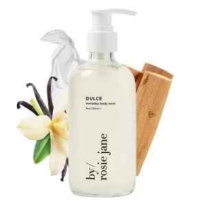 By Rosie Jane Everyday Body Wash (Dulce) - Hydrating Body Wash Made with Organic White Tea Extract & Cocoa Extract - Repairs Skin Elasticity & Collagen - Vegan & Non-Toxic (8 Fl Oz)
