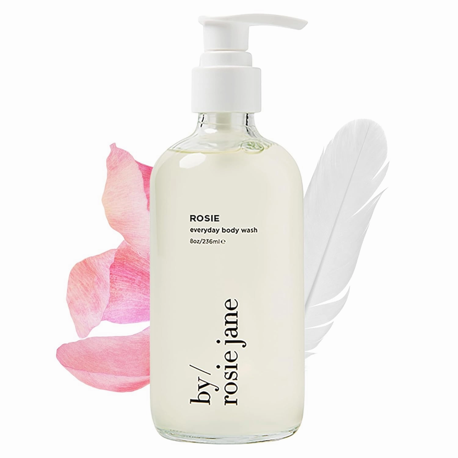 By Rosie Jane Everyday Body Wash (Rosie) - Hydrating Body Wash Made with Organic White Tea Extract & Cocoa Extract - Repairs Skin Elasticity & Collagen - Vegan & Non-Toxic (8 Fl Oz)