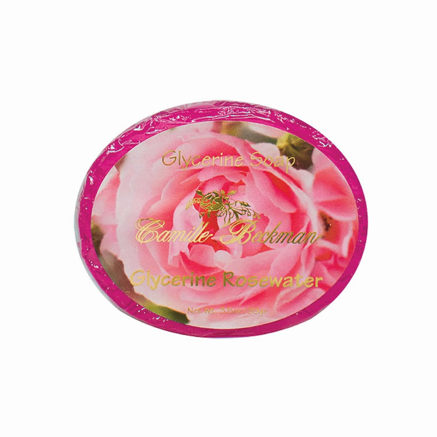 Camille Beckman Glycerine Rosewater Scented Glycerine Bar Soap for Hands, Face and Body, 3 Bars at 3.5 Ounces Each
