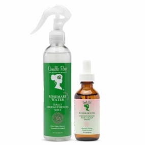 Camille Rose Rosemary Water Daily Mist & Rosemary Oil Hair & Scalp Drops Bundle, for Strength and Hair Growth