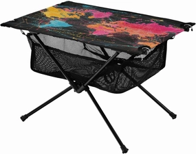 Camping Table Lightweight Portable Folding Table with Mesh Storage Net Pink World Map Ideal for Camping Hiking Beach Picnic Travel Backyard