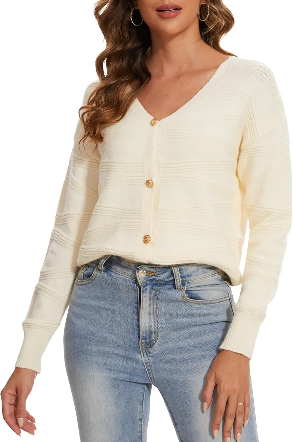 Cardigan Sweater for Women Long Sleeve Button Down Open Front Cable Knit 2024 Fall Casual Coat Jacket