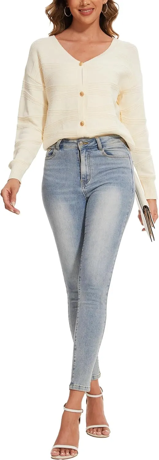 Cardigan Sweater for Women Long Sleeve Button Down Open Front Cable Knit 2024 Fall Casual Coat Jacket