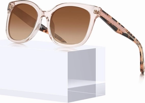 CARFIA Cat Eye Acetate Polarized Sunglasses for Women UV Protection, Retro Ladies Eyewears with Embossed Pattern Wire Core