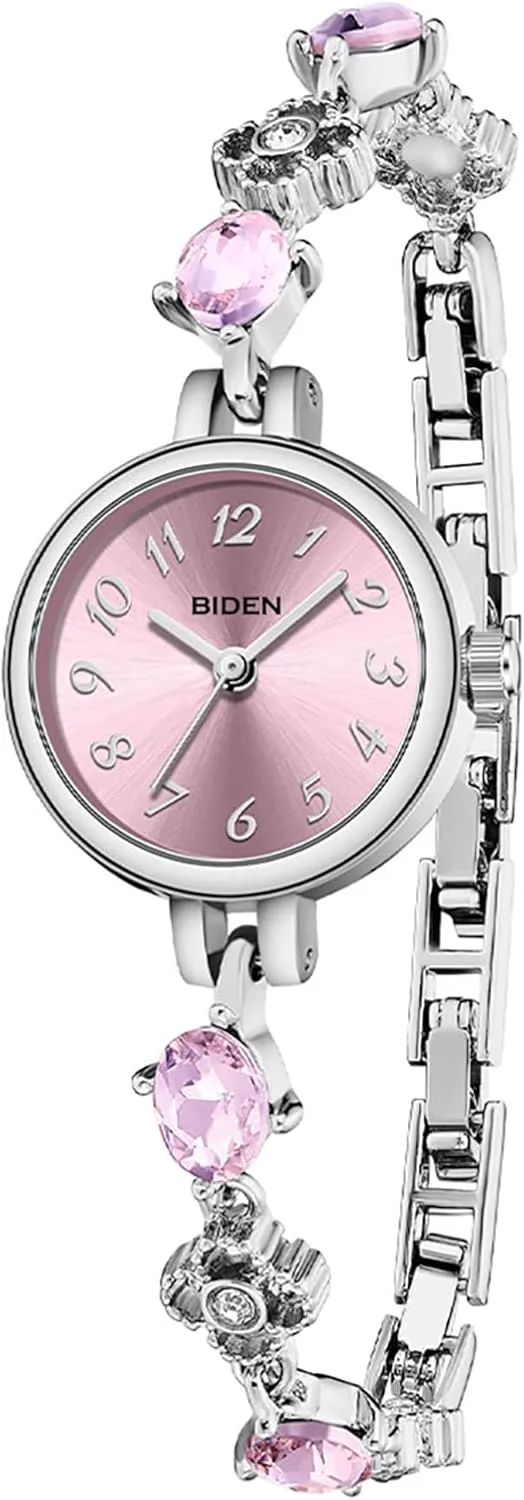 CARLIEN Women's Gold Watches with Vintage Stainless Steel Bracelet Elegant Round Dial Quartz Watch for Women Gift for Her