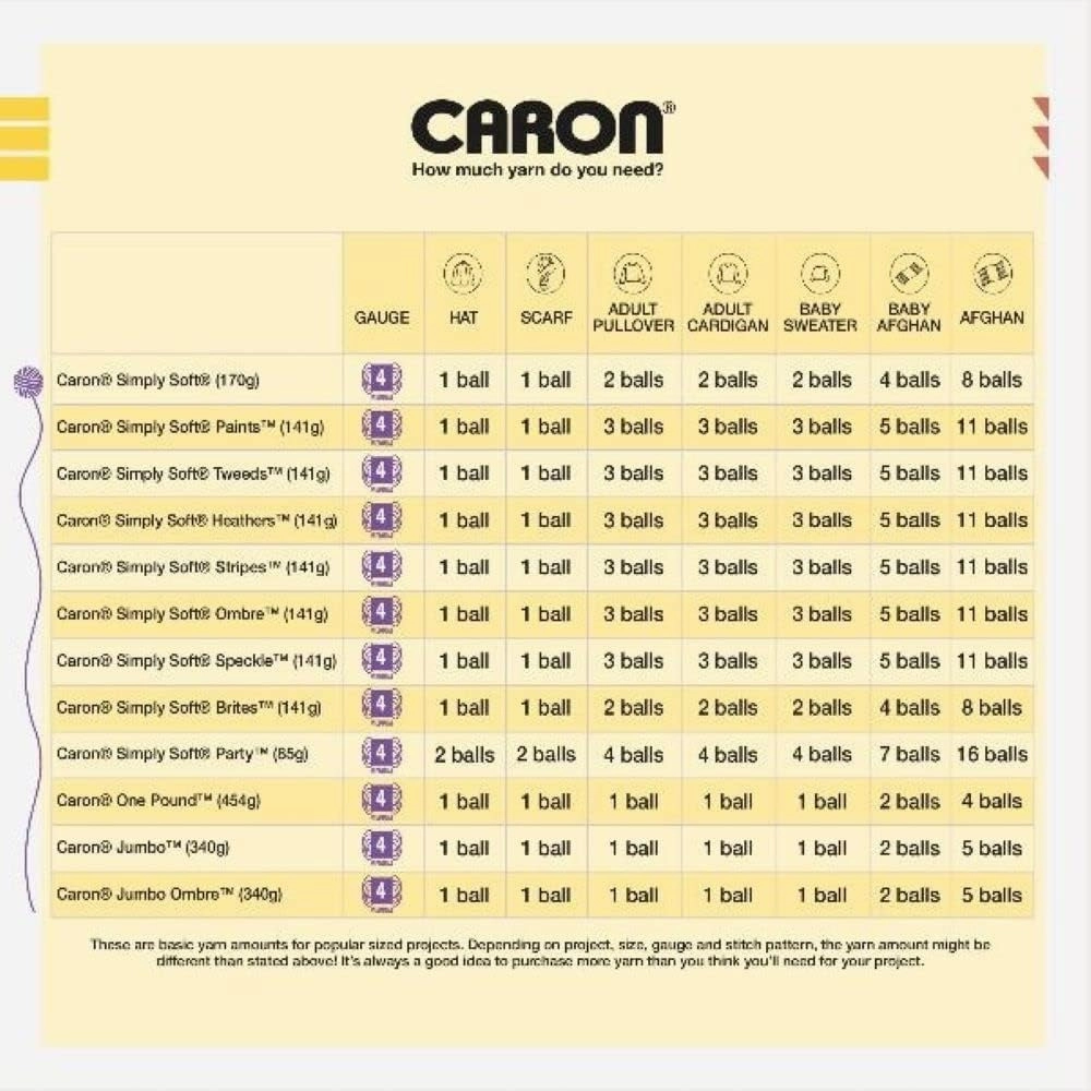 Caron Simply Soft Gold Yarn - 3 Pack of 170g/6oz - Acrylic - 4 Medium (Worsted) - 315 Yards - Knitting/Crochet