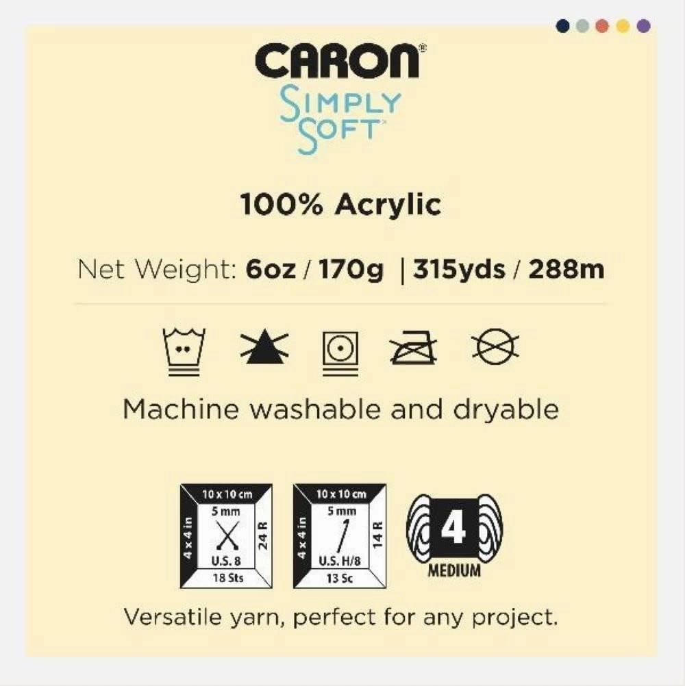 Caron Simply Soft Gold Yarn - 3 Pack of 170g/6oz - Acrylic - 4 Medium (Worsted) - 315 Yards - Knitting/Crochet