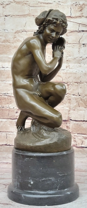Carpeaux`s Hot Cast Bronze Sculpture - Neapolitan Fisher for Fine Art Decor