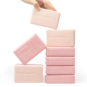 Castile Natural Bar Soap | Rosewater   Pink Clay | Australian Made   Family Owned | Triple-Milled with Australian Pink Clay | Recyclable Paper Wrap | 200g x 8pk