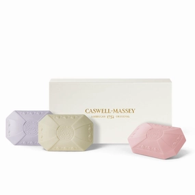 Caswell-Massey Peony, Orchid, Rose Scents, Natural Bar Soaps Gift Set for Women, Moisturizing Triple-Milled Body Soaps, Plant-Based with Essential Oils, All Skin Types, Made in USA, 3x3.5 Oz