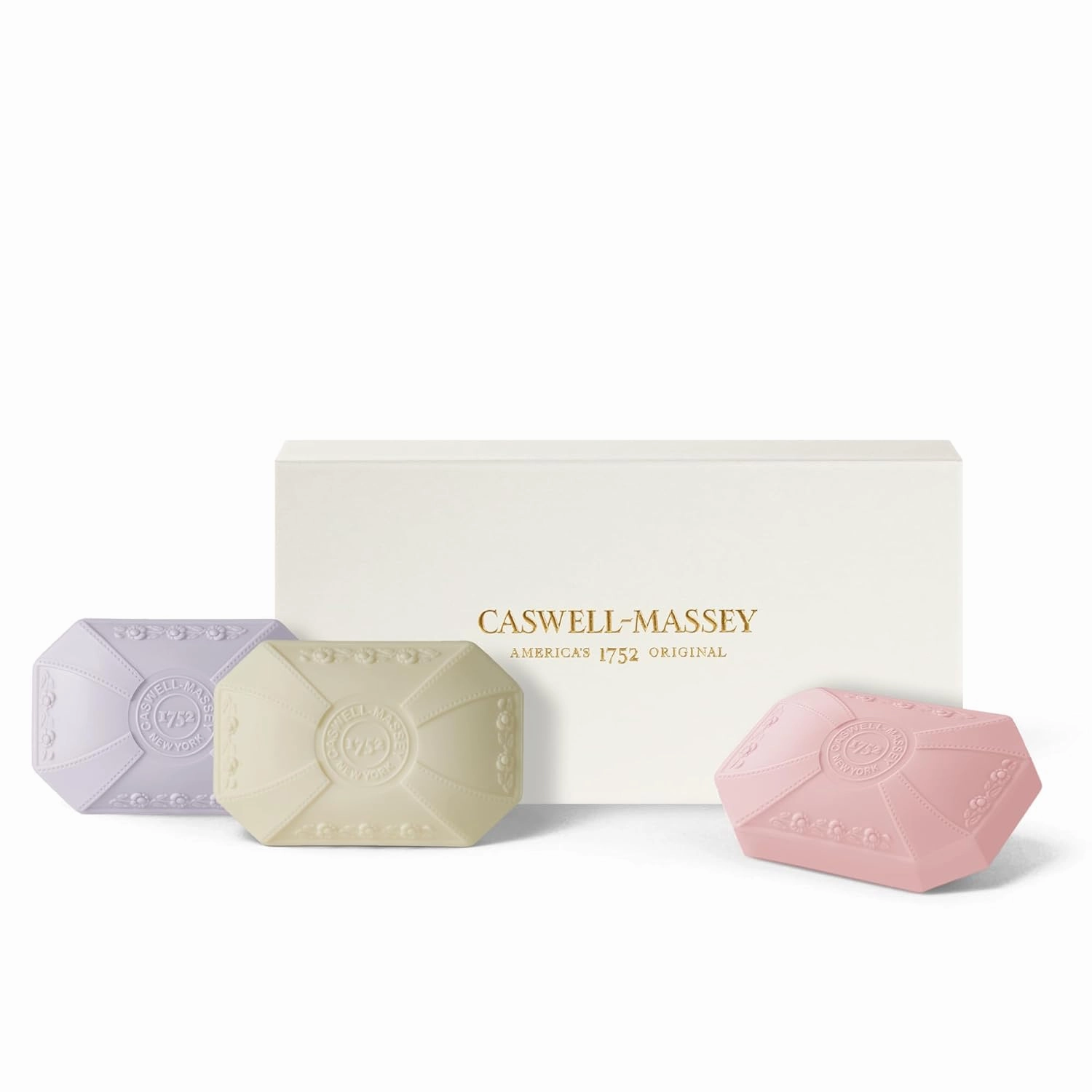 Caswell-Massey Peony, Orchid, Rose Scents, Natural Bar Soaps Gift Set for Women, Moisturizing Triple-Milled Body Soaps, Plant-Based with Essential Oils, All Skin Types, Made in USA, 3x3.5 Oz
