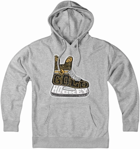 Chowdaheadz Black & Gold Boston Hockey Skate Hoodie – Unisex Pullover Sweatshirt Soft Cotton Blend