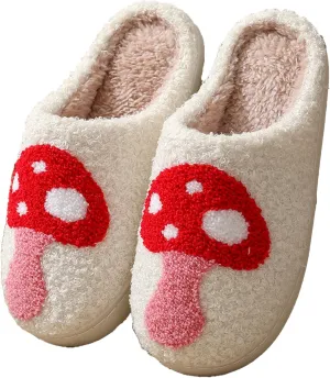 Christmas Slippers Reindeer Slippers for Women and Men Holiday Halloween Slippers Indoor Bedroom Fluffy Warm Fleece Slippers Winter Soft Cozy Home Non-Slip Soft Plush Slip-on Wool Lined House Shoes