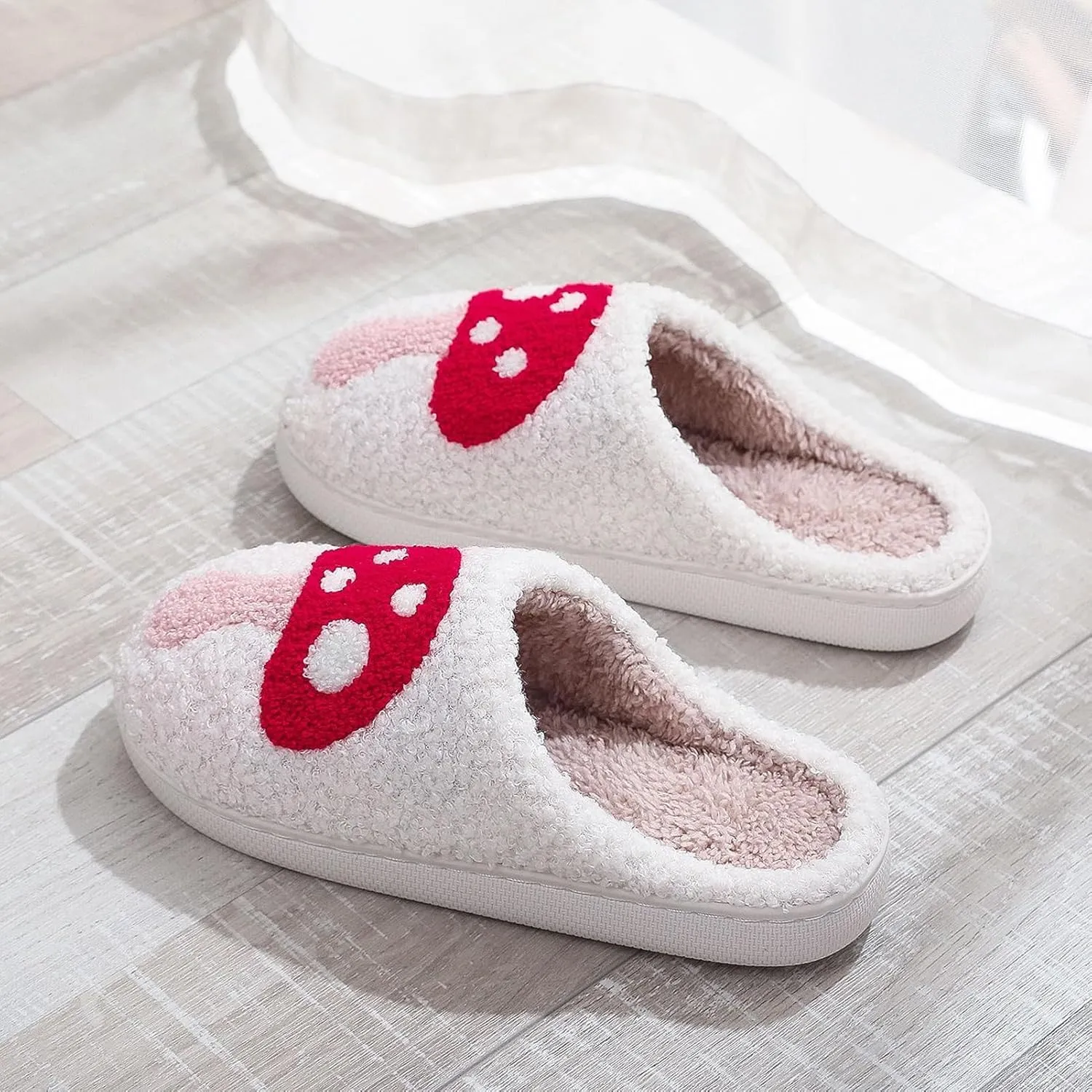 Christmas Slippers Reindeer Slippers for Women and Men Holiday Halloween Slippers Indoor Bedroom Fluffy Warm Fleece Slippers Winter Soft Cozy Home Non-Slip Soft Plush Slip-on Wool Lined House Shoes