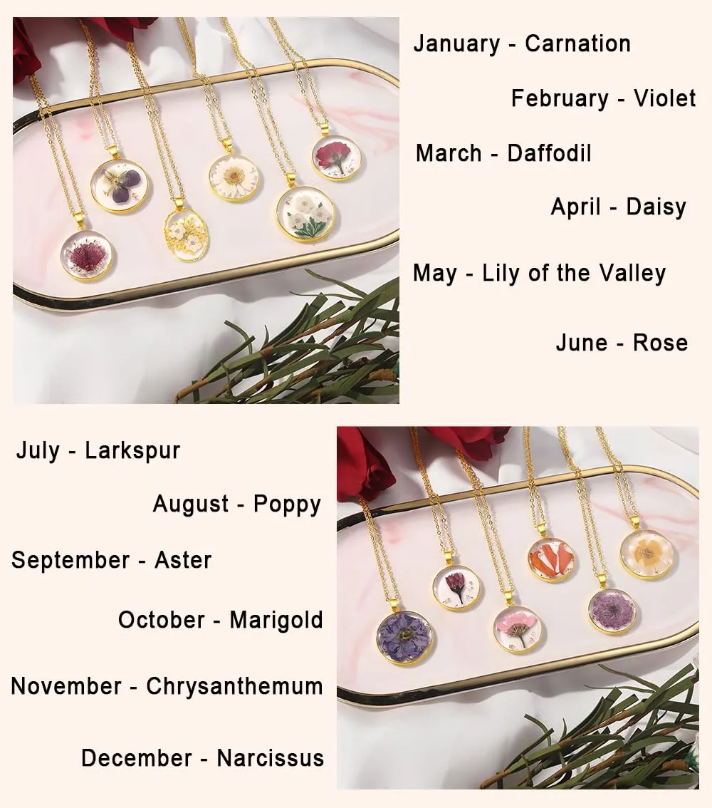 Chrysanthemum Pressed Wildflower Necklace | Birth Month Real Flower Necklace | Personalized | Wedding | Hand Pressed | November Month Flowers | Bridesmaid | Gift for her | Birthday