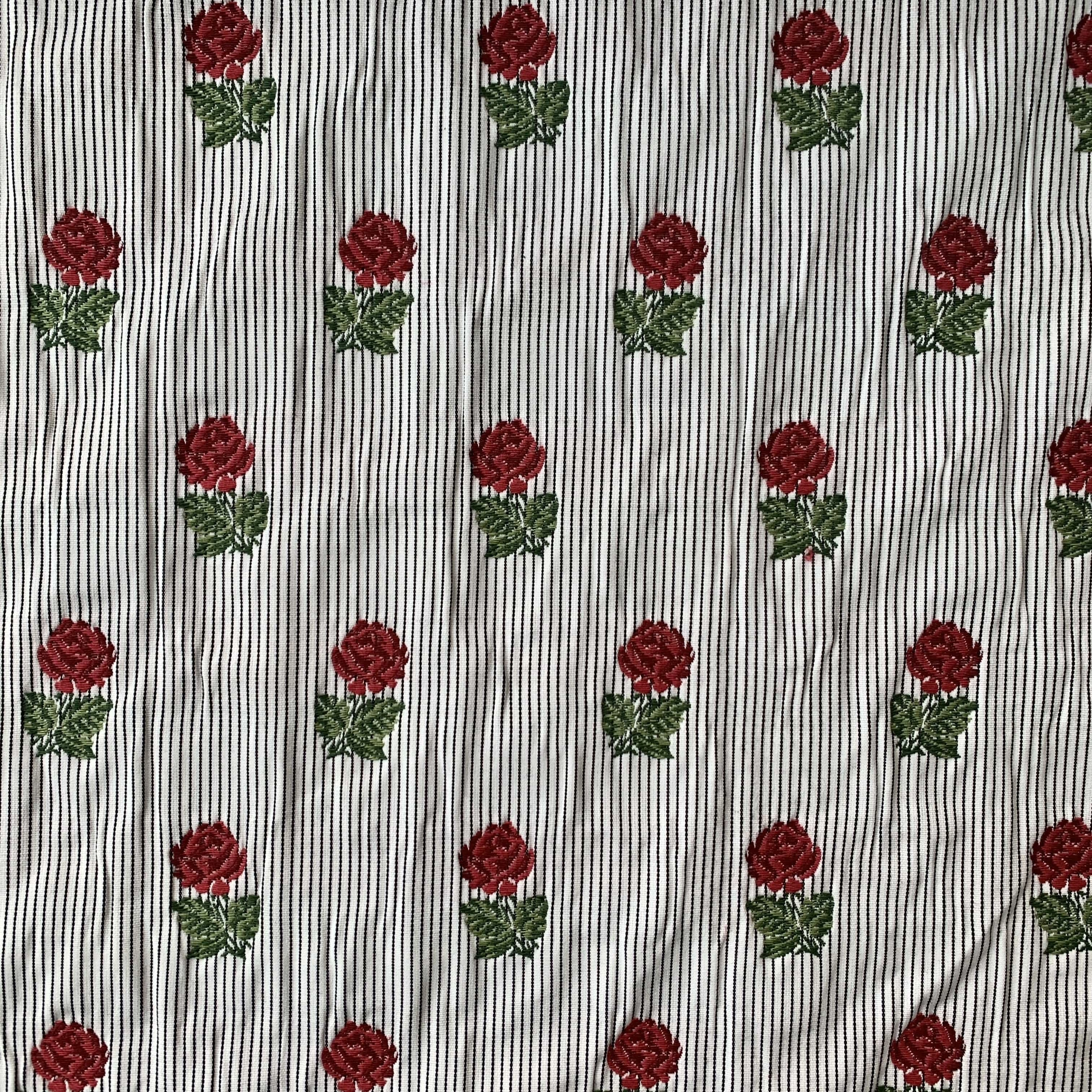 Claret Rose Embroidered Fabric